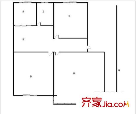 拉薩路住宅戶型圖 戶型圖 3室  3室1廳1衛(wèi)1廚
