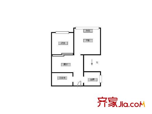 北門橋小區(qū)戶型圖 戶型圖 2室 2室1廳1衛(wèi)1廚