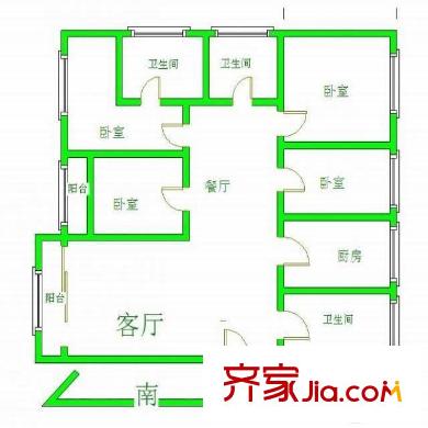 攬翠苑 4室 戶型圖