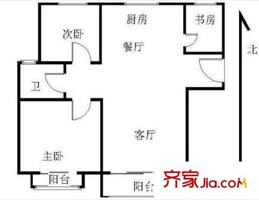 奧體新城丹楓園戶型圖戶型圖 3室 3室2廳1衛(wèi)1廚