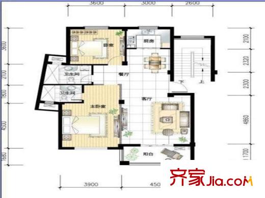仙居華庭戶(hù)型圖戶(hù)型圖 2室 2室2廳2衛(wèi)1廚