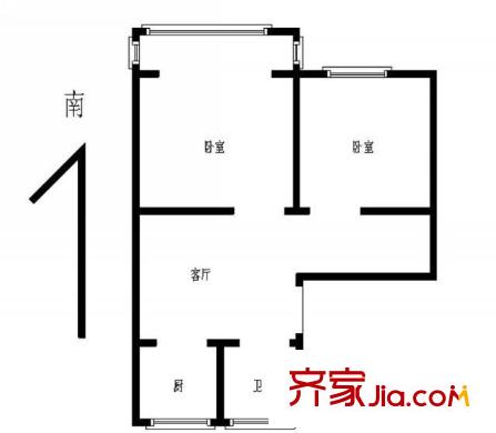 鐘阜路2號小區(qū)戶型圖戶型圖 2室 2室1廳1衛(wèi)1廚