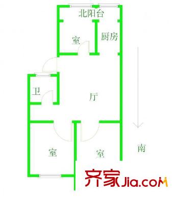 鐘阜路2號小區(qū)戶型圖戶型圖 3室 3室1廳1衛(wèi)1廚
