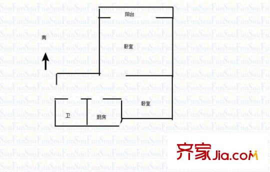 鐘阜路2號小區(qū)戶型圖戶型圖2室 2室1衛(wèi)1廚