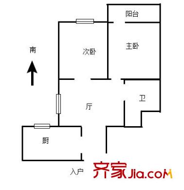 玉帶園戶型圖戶型圖 2室 2室1廳1衛(wèi)1廚