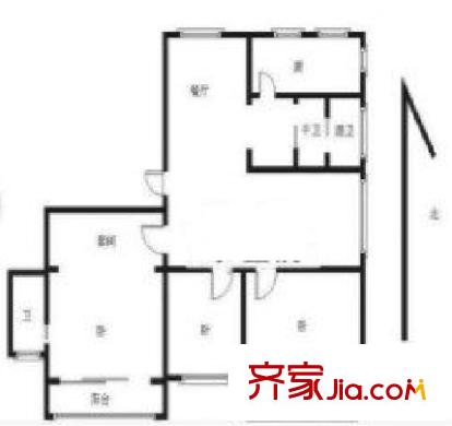 天目路小區(qū)戶型圖戶型圖 4室 4室2廳1衛(wèi)1廚