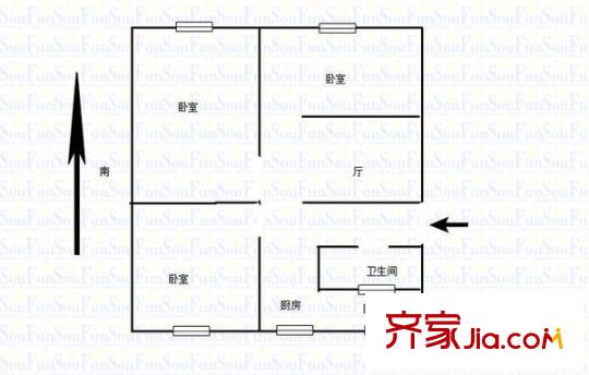 天目路小區(qū)戶型圖戶型圖 2室 2室1廳1衛(wèi)1廚