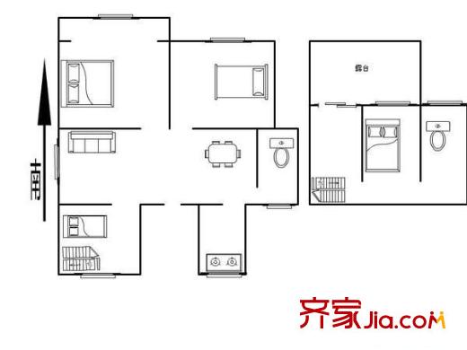 牡丹里戶型圖戶型圖 4室 4室2廳2衛(wèi)1廚
