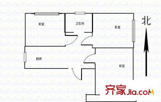 豆菜橋住宅戶型圖戶型圖 3室 3室1廳1廚