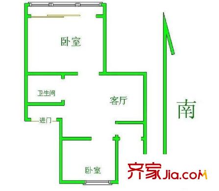 西橋花苑戶型圖 戶型圖 2室 2室1廳1衛(wèi)1廚
