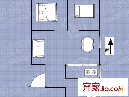 西橋花苑戶型圖戶型圖 2室  