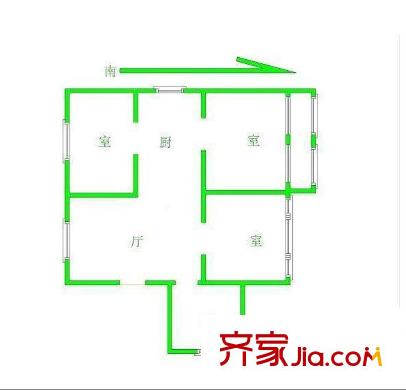 西橋花苑戶型圖戶型圖 3室 3室1廳1衛(wèi)1廚