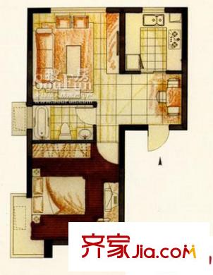 天元瑞平方米名苑戶型圖戶型圖 1室 1室1廳1衛(wèi)1廚