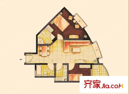 天元瑞平方米名苑戶型圖戶型圖2室 2室2廳1衛(wèi)1廚