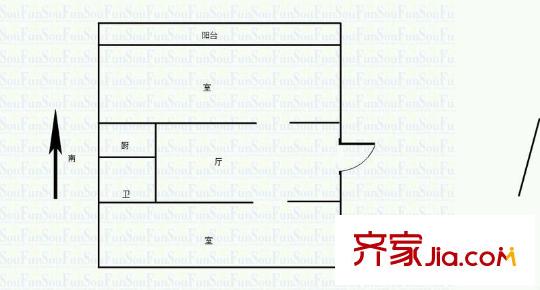 五條巷住宅戶型圖戶型圖2室 2室1廳1衛(wèi)1廚