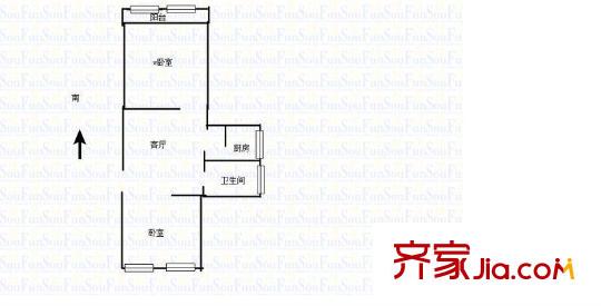 五條巷住宅戶型圖戶型圖 2室 2室1廳1衛(wèi)1廚