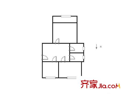 鼓樓二條巷住宅戶型圖戶型圖 3室 3室1廳1衛(wèi)1廚