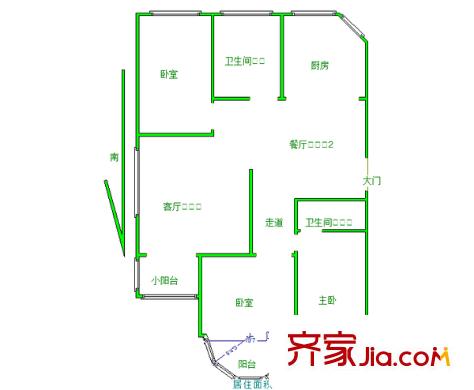 名城世紀(jì)園戶型圖戶型圖 3室 