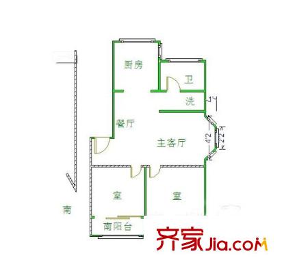 金虹花園戶型圖戶型圖2室 2室1廳1衛(wèi)1廚