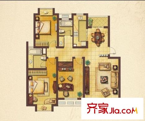 仙居雅苑戶型圖戶型圖 4室 4室2廳1衛(wèi)1廚