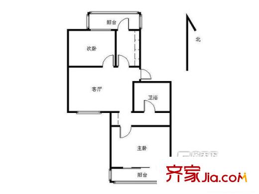 郁金香花苑戶型圖戶型圖 2室 2室1廳1衛(wèi)1廚