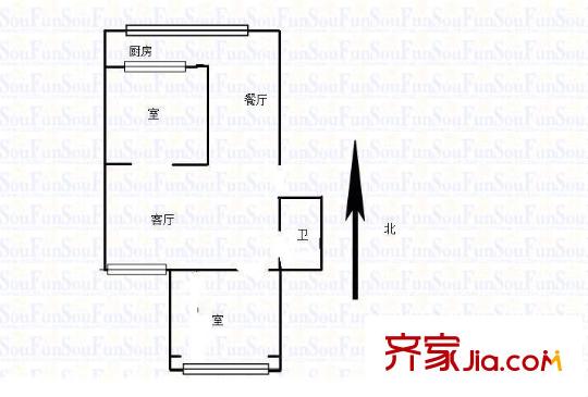 郁金香花苑戶型圖戶型圖 2室 2室1廳1衛(wèi)