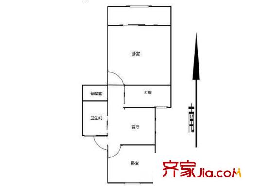 鼓樓二條巷住宅戶型圖戶型圖 2室 2室1廳1衛(wèi)
