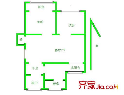 康怡花園戶型圖戶型圖2室 2室1廳1衛(wèi)1廚