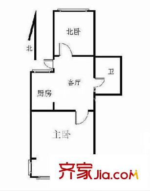石頭城新村戶型圖戶型圖 2室1廳1衛(wèi)1廚