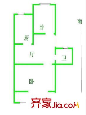 石頭城新村戶型圖戶型圖 2室  2室1廳1衛(wèi)1廚