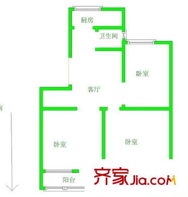 狗耳巷小區(qū)戶型圖戶型圖 3室 3室1廳1衛(wèi)1廚