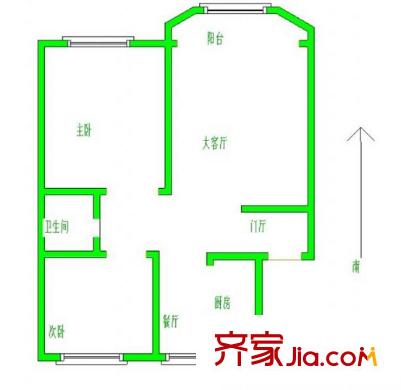 寧夏路18號戶型圖戶型圖 2室 2室1廳1衛(wèi)1廚