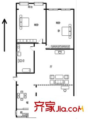 城市花園 2室 戶型圖