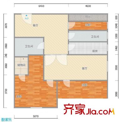 石鼓路小區(qū)戶型圖戶型圖 3室 3室2廳2衛(wèi)1廚