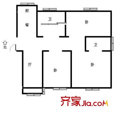 紅山機(jī)電花園戶型圖戶型圖  3室 3室1廳2衛(wèi)1廚