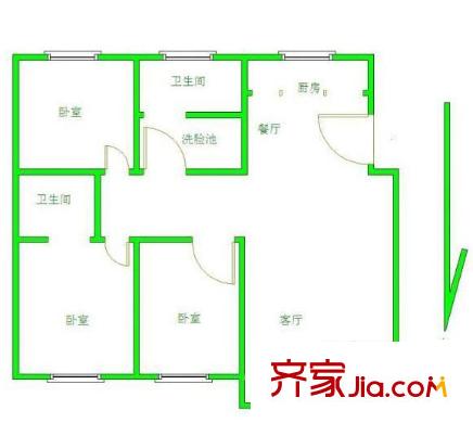 紅山機(jī)電花園戶型圖戶型圖 3室 3室2廳2衛(wèi)1廚