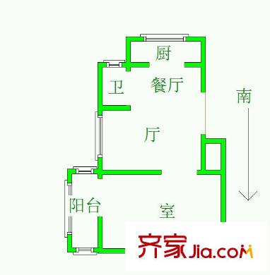 愛達花園蘭花園戶型圖戶型圖 1室 1室2廳1衛(wèi)1廚