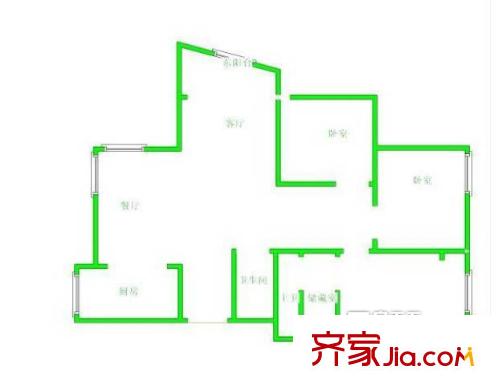 月安花園戶型圖 戶型圖 3室 3室2廳2衛(wèi)1廚