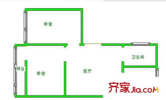 漢口西路小區(qū)戶型圖戶型圖 2室 2室1廳1衛(wèi)1廚