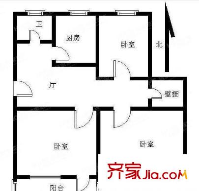 漢口西路小區(qū)戶型圖戶型圖 3室 3室1廳1衛(wèi)1廚
