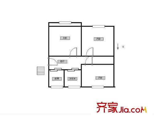 漢口西路小區(qū)戶型圖戶型圖 3室 3室1廳1衛(wèi)