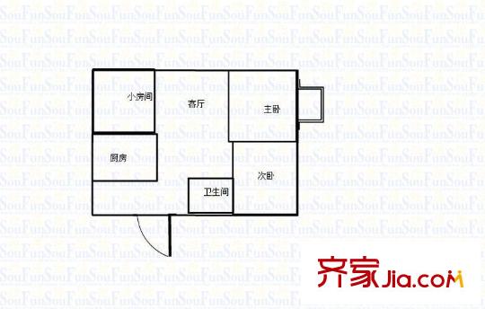 露園戶型圖戶型圖 3室 3室1廳1衛(wèi)1廚