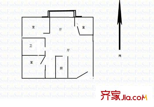 鼓樓金城花園戶型圖戶型圖 3室 3室2廳1衛(wèi)