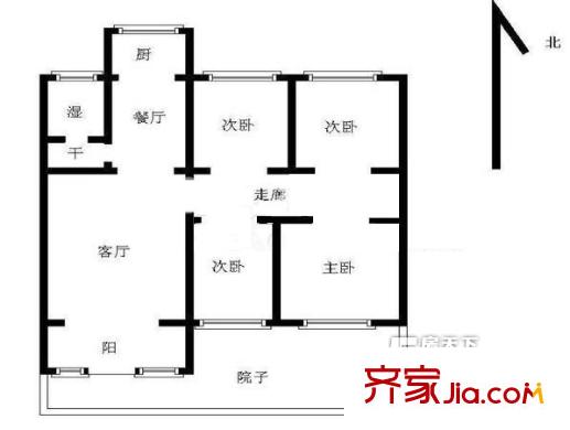 鳳凰花園城清溪園戶型圖戶型圖 4室 4室2廳1衛(wèi)1廚