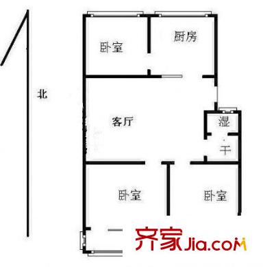 鳳凰花園城清溪園戶型圖戶型圖 3室 3室1廳1衛(wèi)1廚