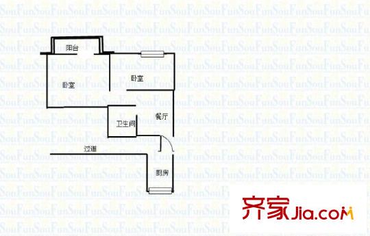 堯化新村戶型圖戶型圖 2室 2室1廳1衛(wèi)1廚