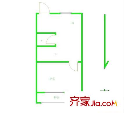 華電一宿舍戶型圖戶型圖 1室 1室1廳1衛(wèi)1廚