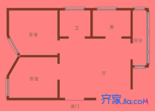 華電一宿舍戶型圖戶型圖2室 2室1廳1衛(wèi)