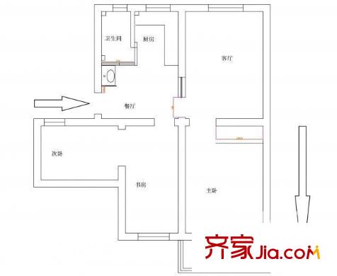 龍?bào)椿ㄔ窇粜蛨D戶型圖2室 2室1廳1衛(wèi)1廚