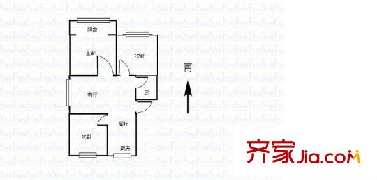 龍蟠花苑戶型圖戶型圖 3室 3室2廳1衛(wèi)1廚